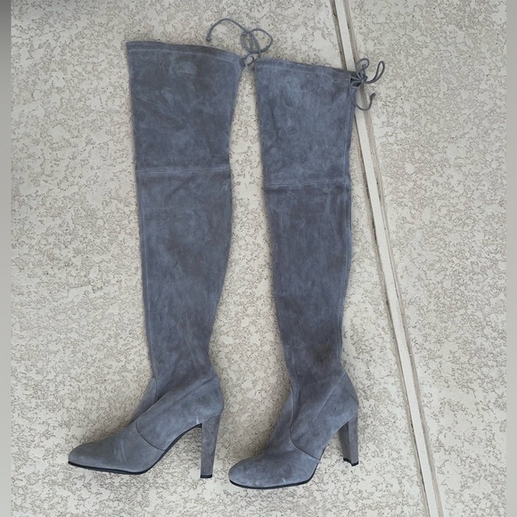 Stuart Weitzman highland dark grey suede boots 8.5 - Picture 10 of 11